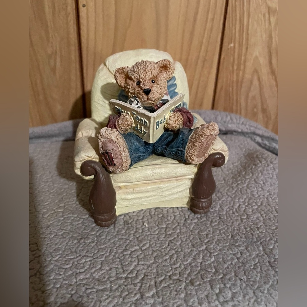 Bear Figurine Reading Book